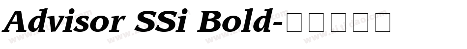 Advisor SSi Bold字体转换